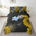 thumbnail image 2 of jejeloiu Rustic Flower Floral 7-Piece Bedding Comforter Set,Vintage Aesthetic Desgin King Bedding Sets,Orange Black Blue Bed Sheets For Adult,Ultra Soft Home Decor Reversible, 2 of 8