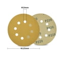 thumbnail image 5 of SPEEDWOX 50 Pcs 5 inch 8 Hole Sanding Discs 220 Grit Dustless Hook and Loop Sandpaper for Random Orbital Sander Yellow Finishing Discs for Automotive Woodworking, 5 of 7
