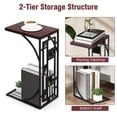 thumbnail image 5 of YYAo Dining Table,Side Table,Nightstand,C-Shaped End Side Sofa Narrow Snack Table for Living Room-Brown, 5 of 8
