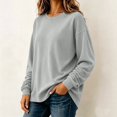 thumbnail image 5 of Stralyhd Sweatshirt for Women Oversized Long Sleeve Crew Neck Shirts Winter Casual Fashion Pullover Tops Stretchy Loose Fit Outfits Clothes Basic Lounge Wear Gray XL, 5 of 7