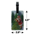 thumbnail image 5 of Christmas Holiday Santa Claus Trees Rectangle Leather Luggage Card Suitcase Carry-On ID Tag, 5 of 8