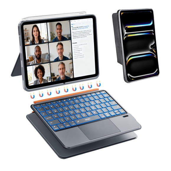 Funda con teclado WIWU para iPad Pro de 11 pulgadas, M4/M5 2024/2025, magnética, desmontable, 3 en 1