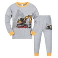 thumbnail image 1 of Ensemble de Pyjamas pour Petit Garçon Imprimé de Voitures de Dessin Animé Col Rond Chandail-Over Haut Printemps Automne Pyjamas pour Filles 6T, 1 of 2