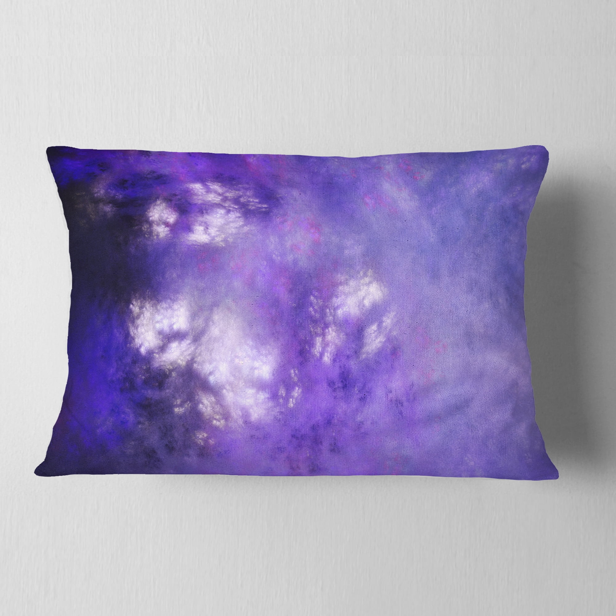 Designart Blur Purple Sky with Stars - Abstract Throw Pillow - 12x20