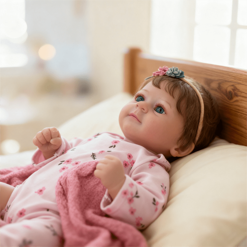 17-inch Lifelike Reborn Baby Dolls Soft Cloth Body，Real Baby Feeling Newborn Baby Dolls Adorable Playful Real Life Baby Dolls with Gift Box for Kids Age 3 +