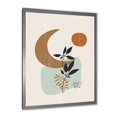 thumbnail image 2 of Designart 'Abstract Moon and Sun With Minimal Plants' Modern Framed Art Print, 2 of 4