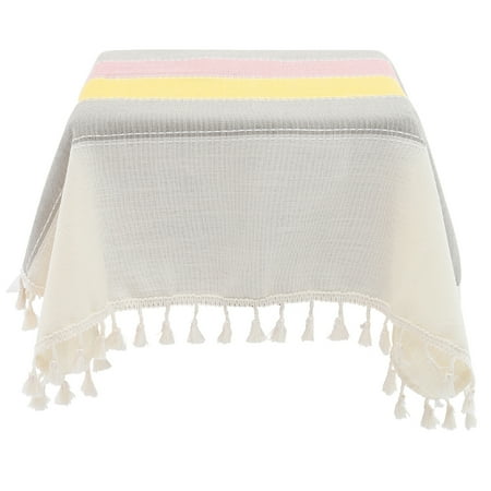 

Delicate Rectangle Tassel Tablecloth Oil-proof Dining Table Cover for Home