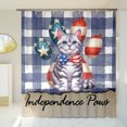 thumbnail image 3 of Patriotic American Shorthair 4th of July Independence Paws Shower Curtain Cat Lover Kitten Owner Gifts Waterproof Bathroom Bathtub Curtain - 02010, 3 of 5