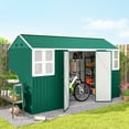 thumbnail image 2 of Outsunny 12' x 5.5' Metal Garden Storage Shed with Lockable Door Green, 2 of 10