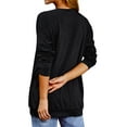 thumbnail image 3 of TWZH Women Feather Print Crew Neck Long Sleeve T-Shirt with Pockets, 3 of 6