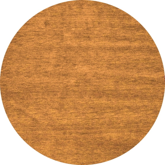 Ahgly Company Indoor Round Abstract Orange Contemporary Area Rugs, 8' Round