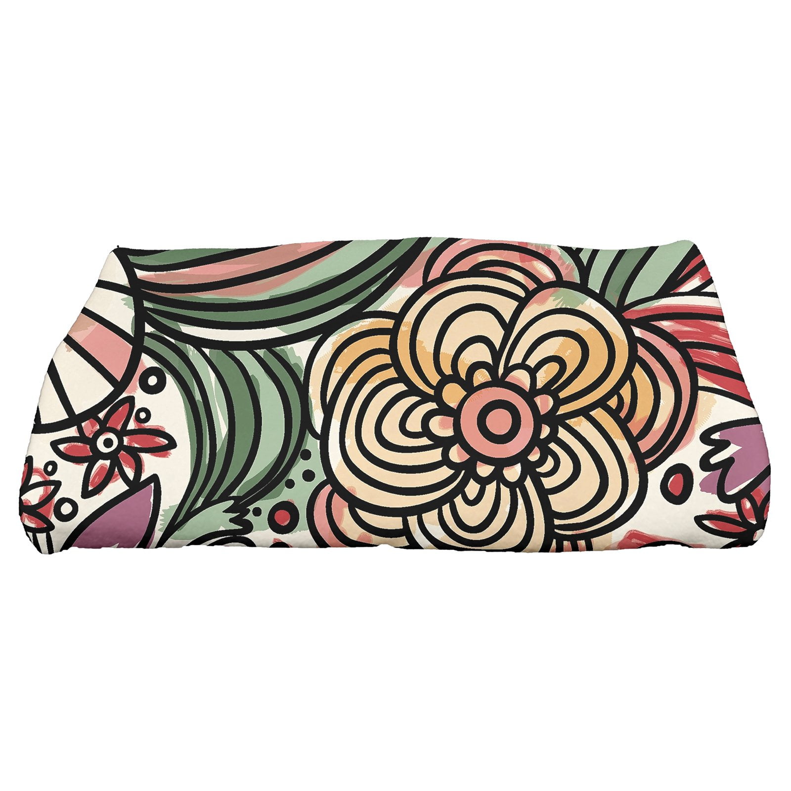 Simply Daisy 28" x 58" Zentangle Floral Floral Print Bath Towel