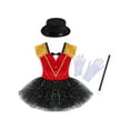 thumbnail image 3 of Aislor  Big Girls Ringmaster Circus Show Costume Gentleman Texudo Bodice Tutu Dresss with Bow Tie Red 12, 3 of 7