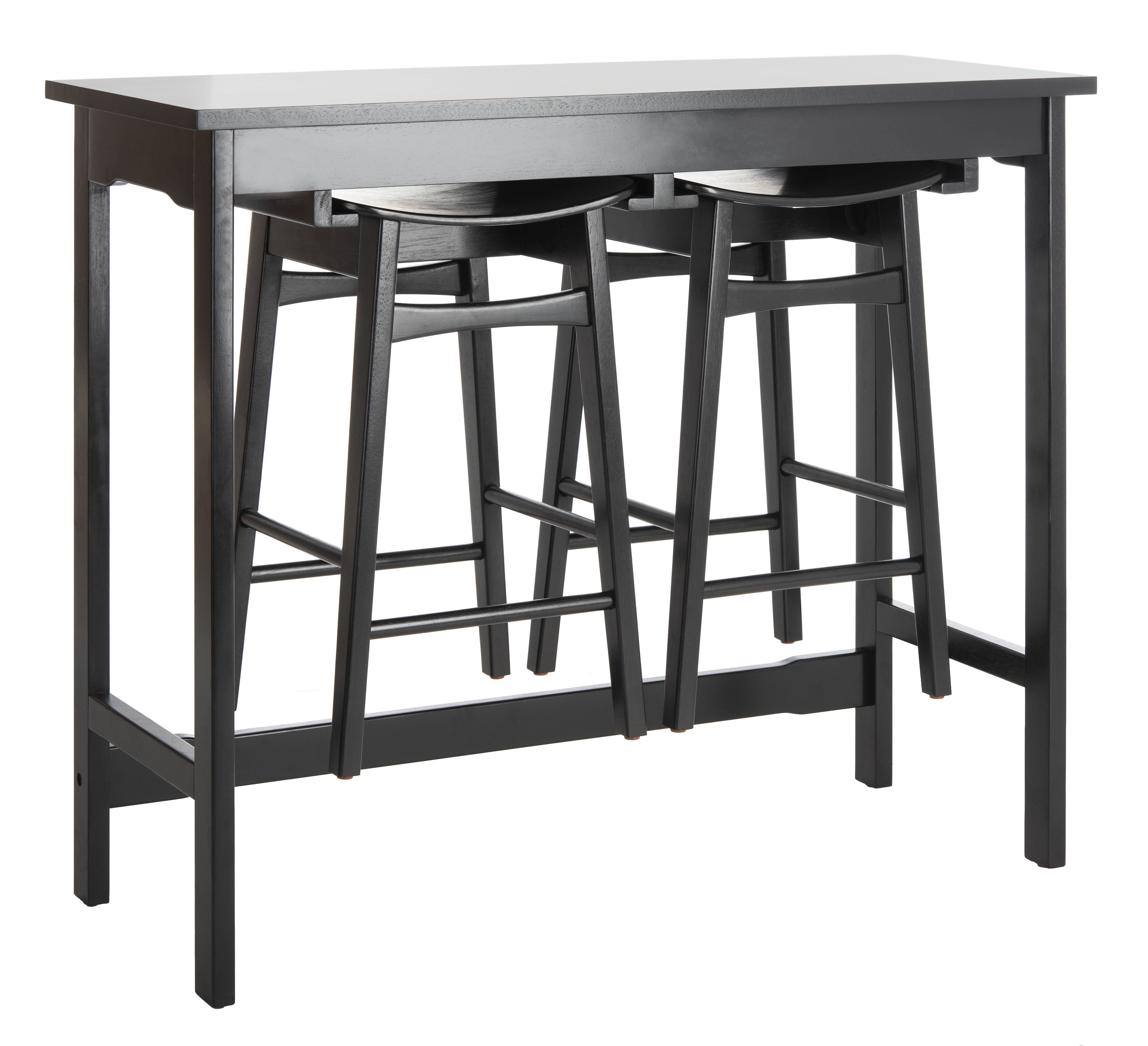 SAFAVIEH Colbie 3 Piece Easy Storage Solid Pub Set, Black