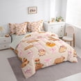 thumbnail image 2 of Erosebridal Bowknot Capybara Kids Bedding Comforter Set, Princess Cartoon Full Bedding Set, Grey Reversible, 7 Pieces, 2 of 7