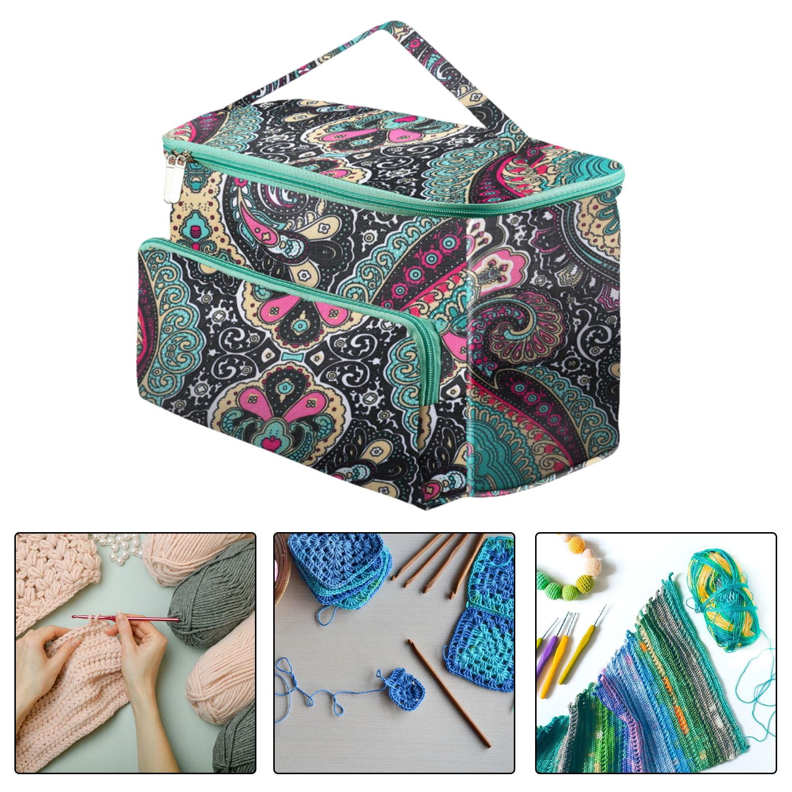 Yarn Storage Tote Bag Crochet Bag Tote Large Capacity Knitting Crochet Supplies for Traveling Skeins Lightweight Knitting Bag