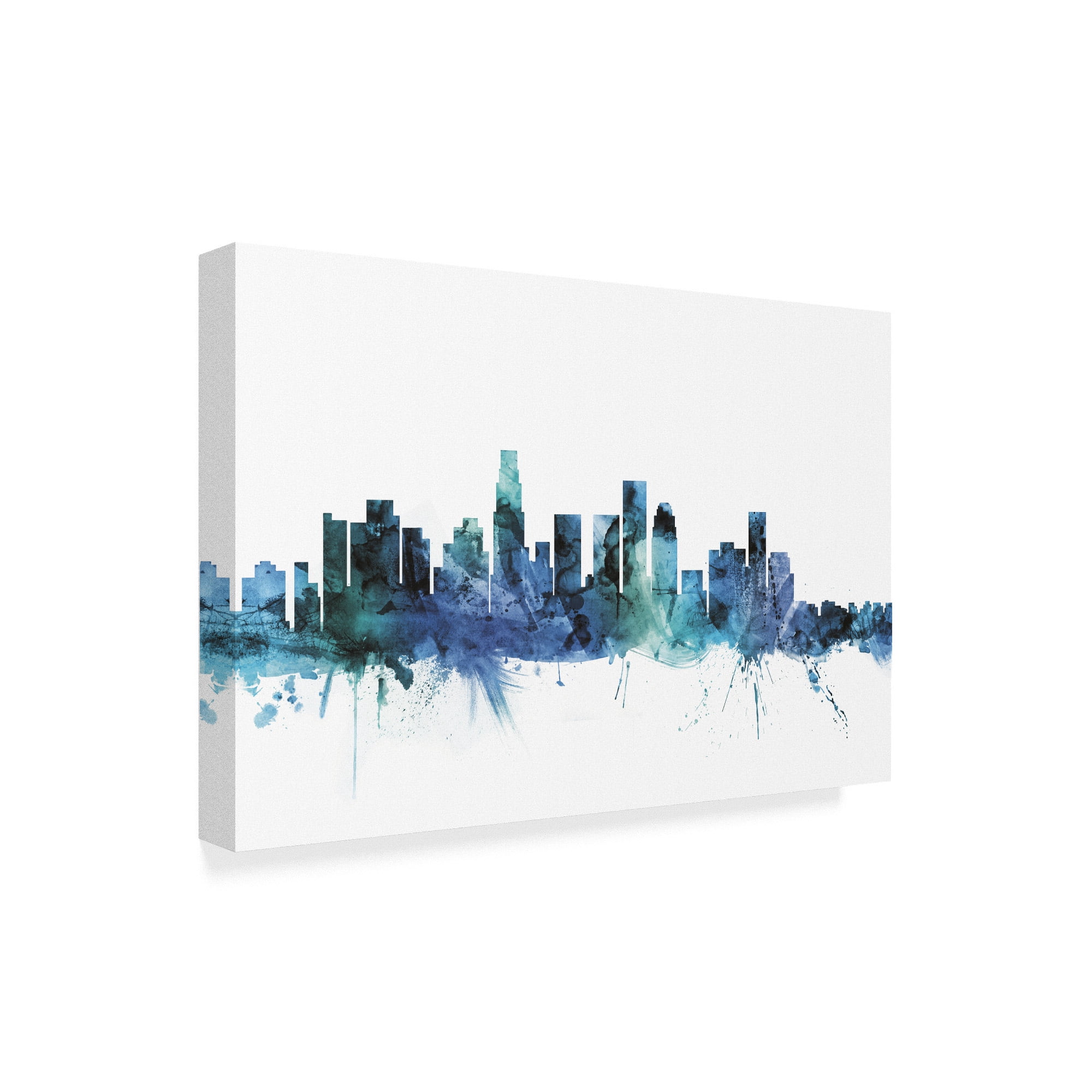 Trademark Fine Art 'Los Angeles California Blue Teal Skyline' Canvas Art by Michael Tompsett
