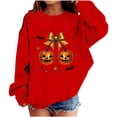 thumbnail image 3 of Taqqpue Boys Girls Sweatshirt Halloween Pumpkin Ghost Print Long Sleeve Fleece Oversize Pullover Sweatshirt Fall Winter Keep Warm Hoodies Tops for Kids Size 1-13, 3 of 6