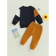 thumbnail image 4 of Bagilaanoe 2PCS Toddler Baby Boy Long Pants Set Contrast Color Long Sleeve Sweatshirt Pullover Tops + Sweatpants 6M 12M 18M 24M 3T Kids Casual Sweatsuits, 4 of 8