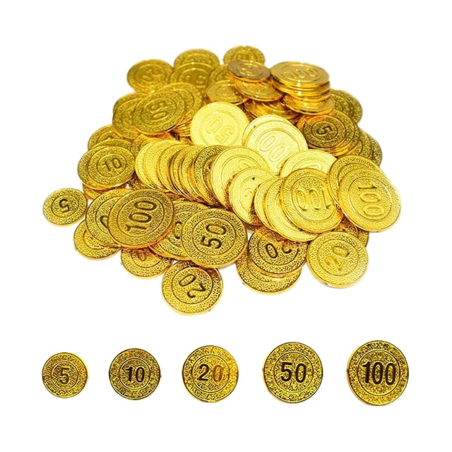 Fichas de Poker Yotijar 100 piezas 20 50100 monedas oro 2.5-3.7cm