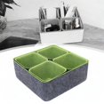 thumbnail image 1 of Organizador de cajones de fieltro, cesta de maquillaje, caja de almacenamiento portátil apilable, contenedor de almacenamiento para encimera, estantes Gris intenso y verde, 1 of 9