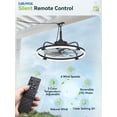 thumbnail image 3 of Lokivas 24" Waterproof Outdoor Gazebo Ceiling Fan with Light, Quiet 6 Speeds, APP & Remote Control, IP65 Plug-in Caged Fan with Hanging Hook, 3CCT Dimmable for Patio Pergola, 3 of 8