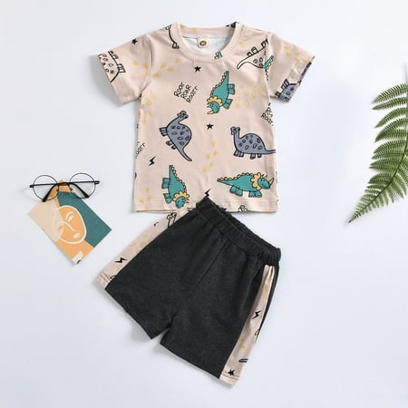 

Hunpta Baby Boy Clothes OutfitsCottonDinosaurs PrintedCasual2PC Set