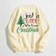 thumbnail image 4 of WEAIXIMIUNG Sweat à Capuche pour Femmes Mode de Noël Imprimé Arbre de Noël Lettre Manches Longues Col Rond, 4 of 5