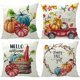 thumbnail image 1 of Autumn Thanksgiving Cushion Covers Colorful Pumpkin Happy Fall Throw Pillow Case for Sofa, Set of 4 (45 x 45cm), 1 of 1