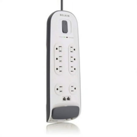 UPC: 0722868758090 | Belkin 8-Outlet Surge Protector with Telephone Protection  6 ft Power Cord
