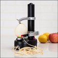 thumbnail image 4 of Pelador de frutas y verduras Pelador de verduras eléctrico de acero inoxidable Fruta para Apple Peeler Cortador de patatas Máquina peladora automática Negro, 4 of 5