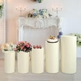 thumbnail image 6 of perfeclan 5Pcs Cylinder Plinth Covers Cylinder Plinth Stand Covers, Elegant Lightweight Cylinder Pedestal Covers for Festivals Birthday Beige White, 6 of 9