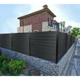 thumbnail image 6 of Wood Plastic Composite Fence, WPC Outdoor Garden Fence, 6 ft* 6 ft, Each Fence Board, Nine-piece Set, Black (without column) 04394, 6 of 6