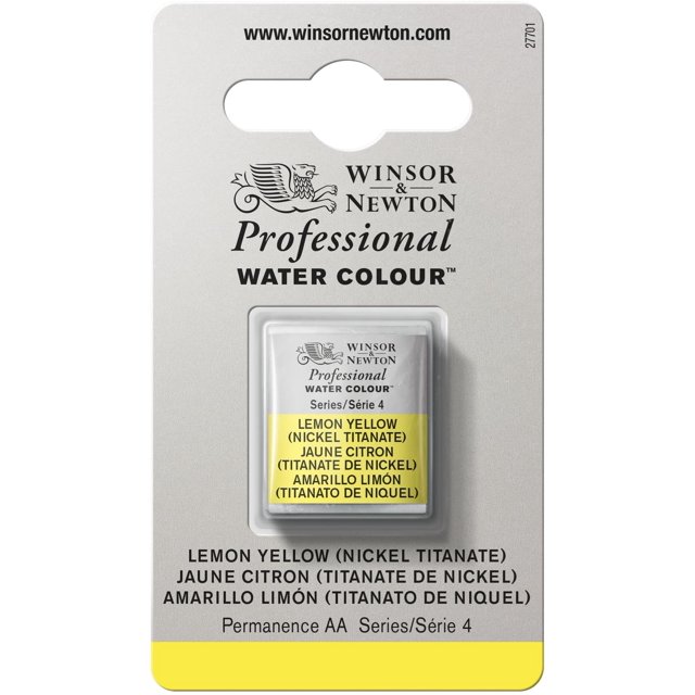 Winsor & Newton Professional Water Color Paint Half Pan Tono Amarillo Limón