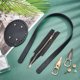 thumbnail image 2 of Kit de tejido para bolso DIY: base ovalada para bolso de piel sintética negra, correa para el hombro, cremallera para coser bolsos con herrajes metálicos., 2 of 7