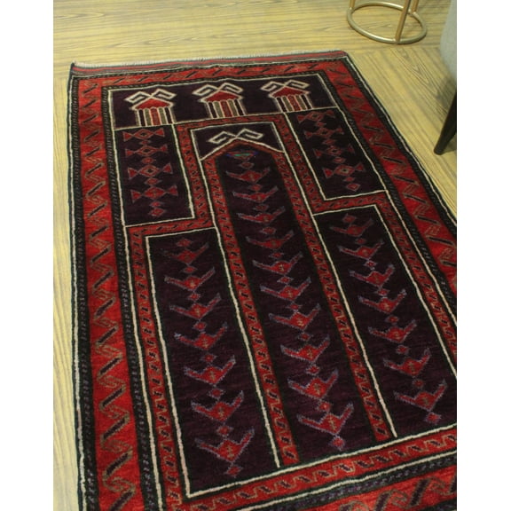 Semi Antique Billie Red/Purple Rug, 3'1" x 4'9"