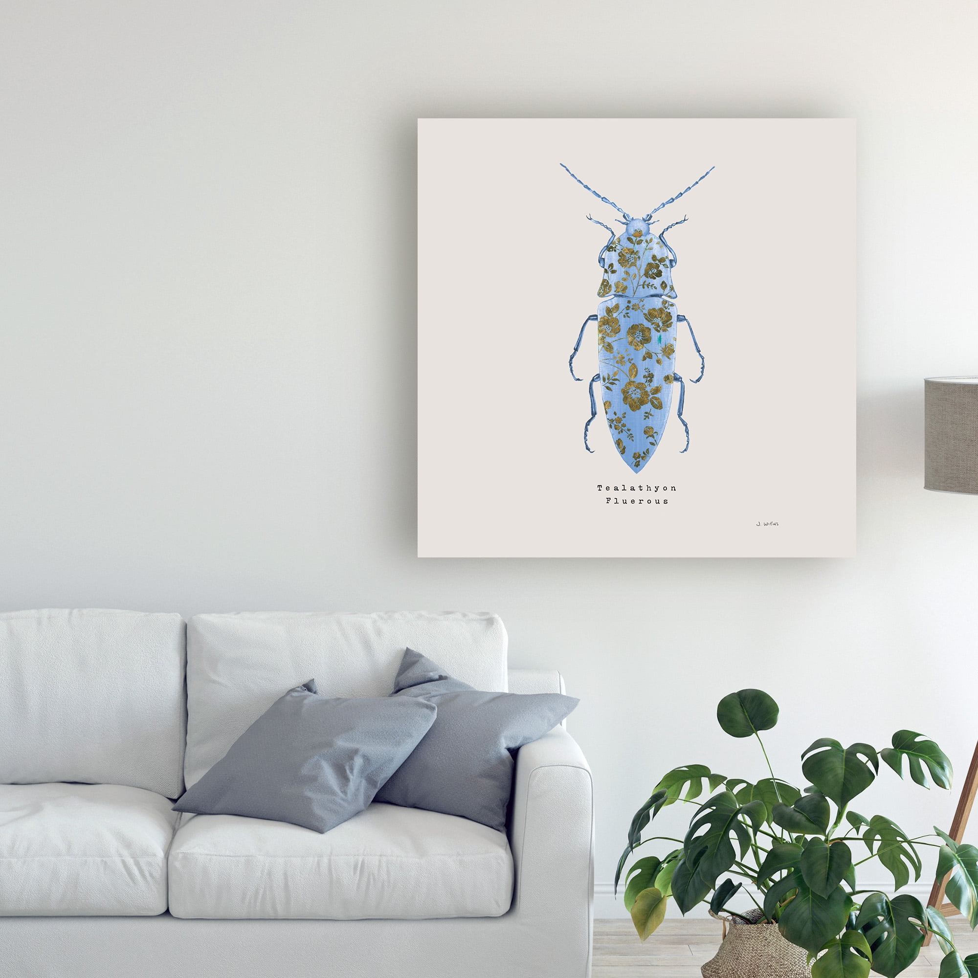 Trademark Fine Art 'Adorning Coleoptera VIII Sq Blue' Canvas Art by James Wiens