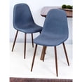 thumbnail image 3 of LumiSource Walnut, Blue Pebble Dining Chair - Set of 2, 3 of 13