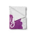 thumbnail image 2 of Fuchsia Soft Flannel Fleece Throw Blanket, Joy is a Choice Words on Paintbrush Strokes Positive Design, Cozy Plush for Indoor and Outdoor Use, 50" x 70", Fuchsia White, by Ambesonne, 2 of 5