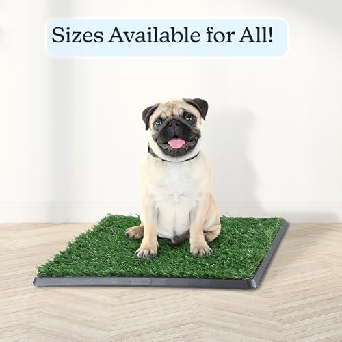 Artificial Grass Puppy Pee Pad with Tray, Reusable Dog Potty Training Mat for Indoor & Outdoor Use, Easy Clean Artificial Turf Surface for Dogs and Small Pets, Fake Grass Potty