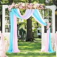 thumbnail image 2 of Toystoory Boda cortina tela cortina fiesta techo telón de fondo cortinas ventana transparente accesorios recepción decoración Patio Kits de decoración para fiestas Azul, 2 of 6