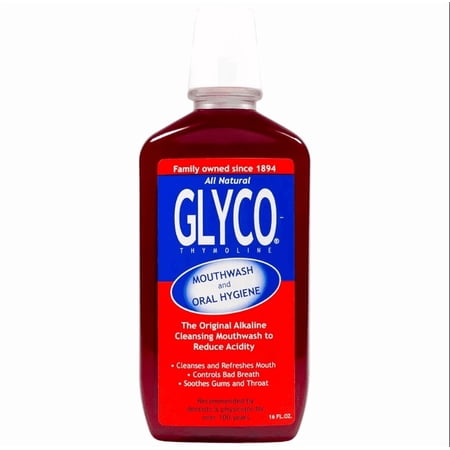 Glyco-Thymoline Mouthwash and Oral Hygiene, The Original Alkaline Cleansing Mouthwash to Reduce Acidity, 16 fl oz