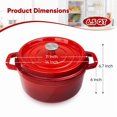 thumbnail image 6 of Hawsaiy 6.5 QT Enameled Cast Iron Dutch Oven with Lid, Nonstick Cookware for Baking, Roasting, Braising & Cooking, Dual Handles, Red, 6 of 10