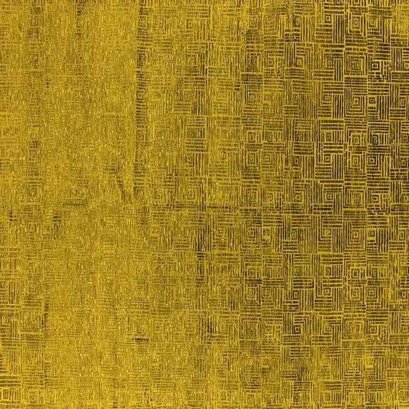 Ahgly Company Indoor Square Oriental Yellow Industrial Area Rugs, 4' Square