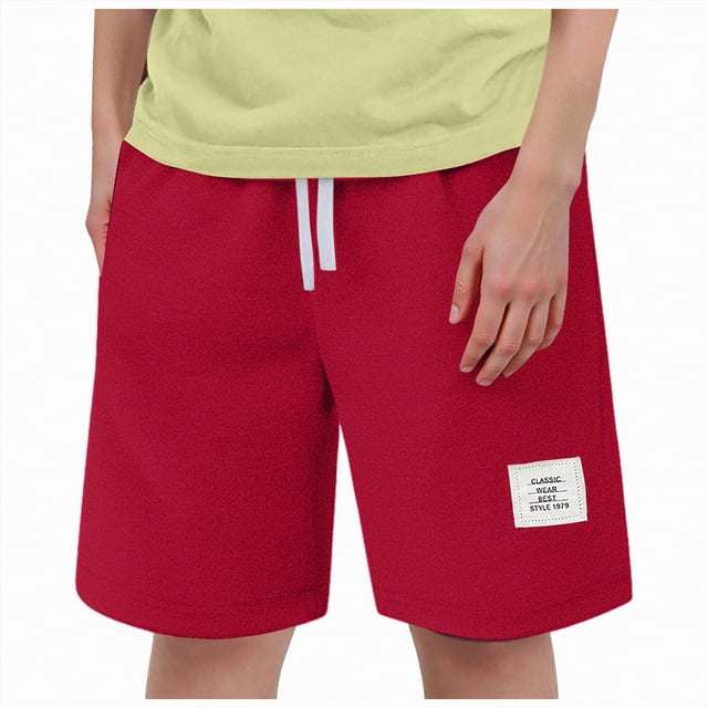 gdxvjhbj Shorts Actifs pour Garçons Shorts pour Garçons Coupe Extensible devant Plat Shorts d'Uniforme de Golf pour Garçons Style Classique à Enfiler Taille 6-7 (Rouge, 6-7 Ans)