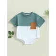 thumbnail image 2 of Bagilaanoe Newborn Baby Girl Boy Rompers Contrast Color Short Sleeve Bodysuits 3M 6M 12M 18M 24M Infant Casual One Piece Short Jumpsuit, 2 of 8