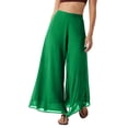 thumbnail image 3 of Summer Palazzo Pants for Women Dressy Casual Elastic High Waisted Wide Leg Chiffon Pants, 2XL, 3 of 7
