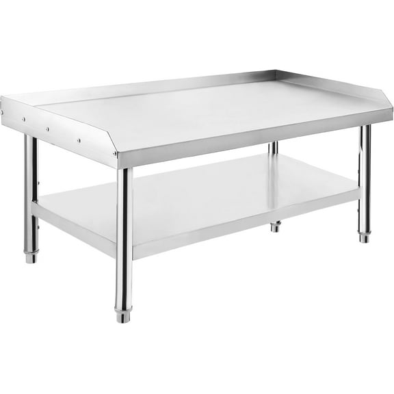 Stainless Steel Grill Equipment Stand, 60"x30"x24" Adjustable Table with Storage Undershelf for Home, Hotel, and Commercial Kitchen Use