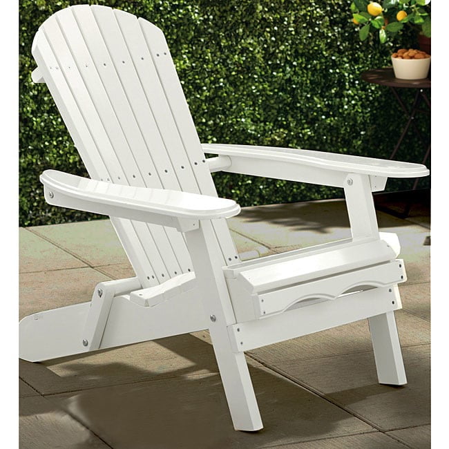 Simple Acacia Adirondack Chair, White Painted by Merry Products