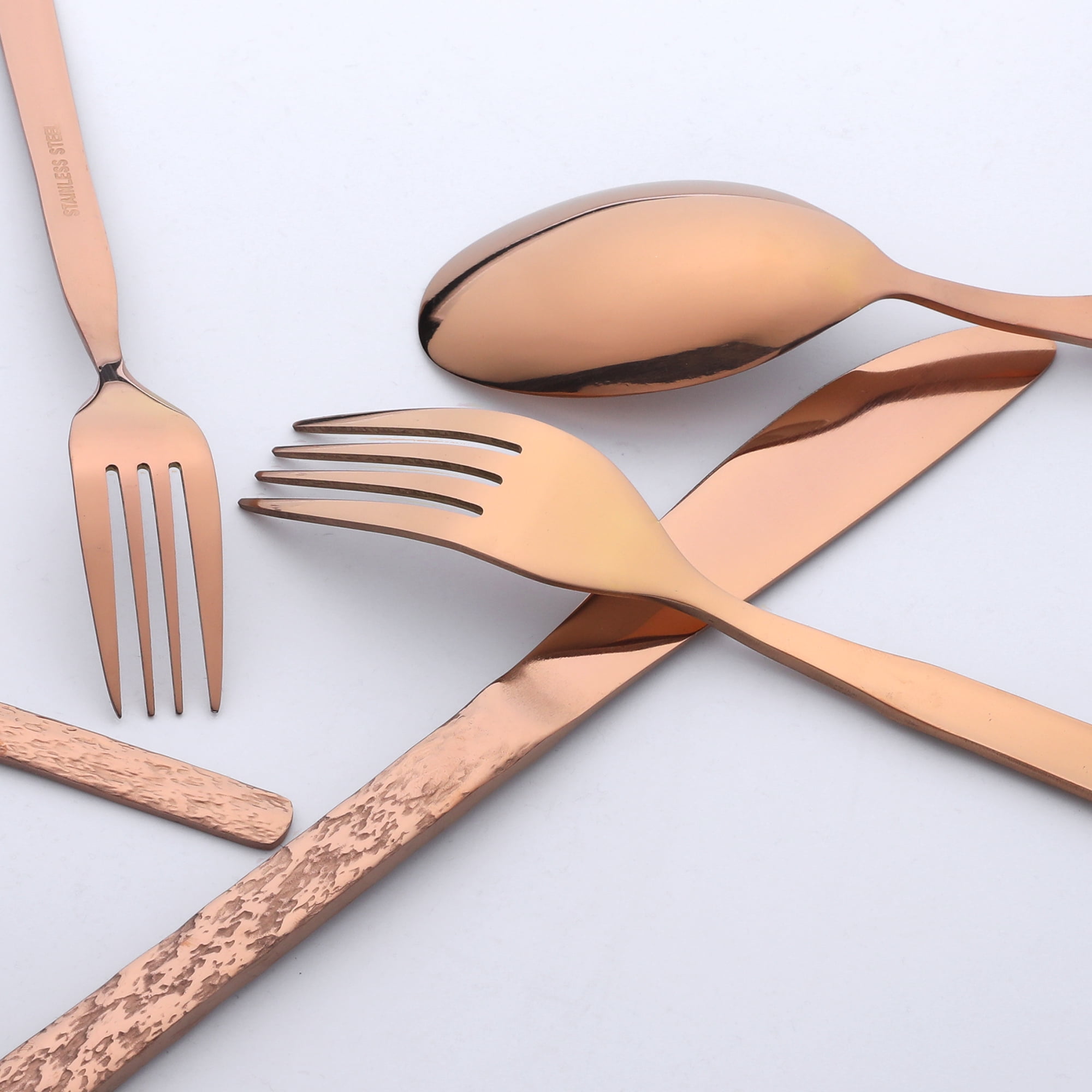 Unique Bargains Stainless Steel Flatware Set for Multiple Use Colorful 20pcs